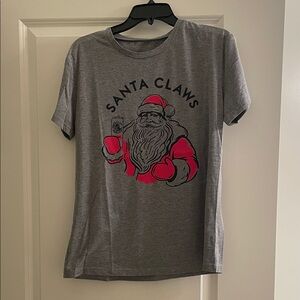 Gray Santa Claws Graphic T-Shirt